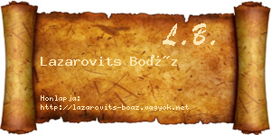 Lazarovits Boáz névjegykártya